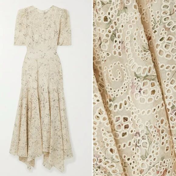 NWT NEW Veronica Beard Balsam Floral Print Broderie Anglaise Chiffon Dress - Picture 4 of 14